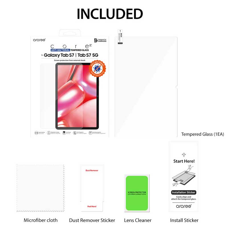 𝗔𝗿𝗮𝗿𝗲𝗲 𝗦𝘂𝗯 𝗖𝗼𝗿𝗲 Samsung Galaxy Tab S7 Plus & S8 Plus Tempered Glass