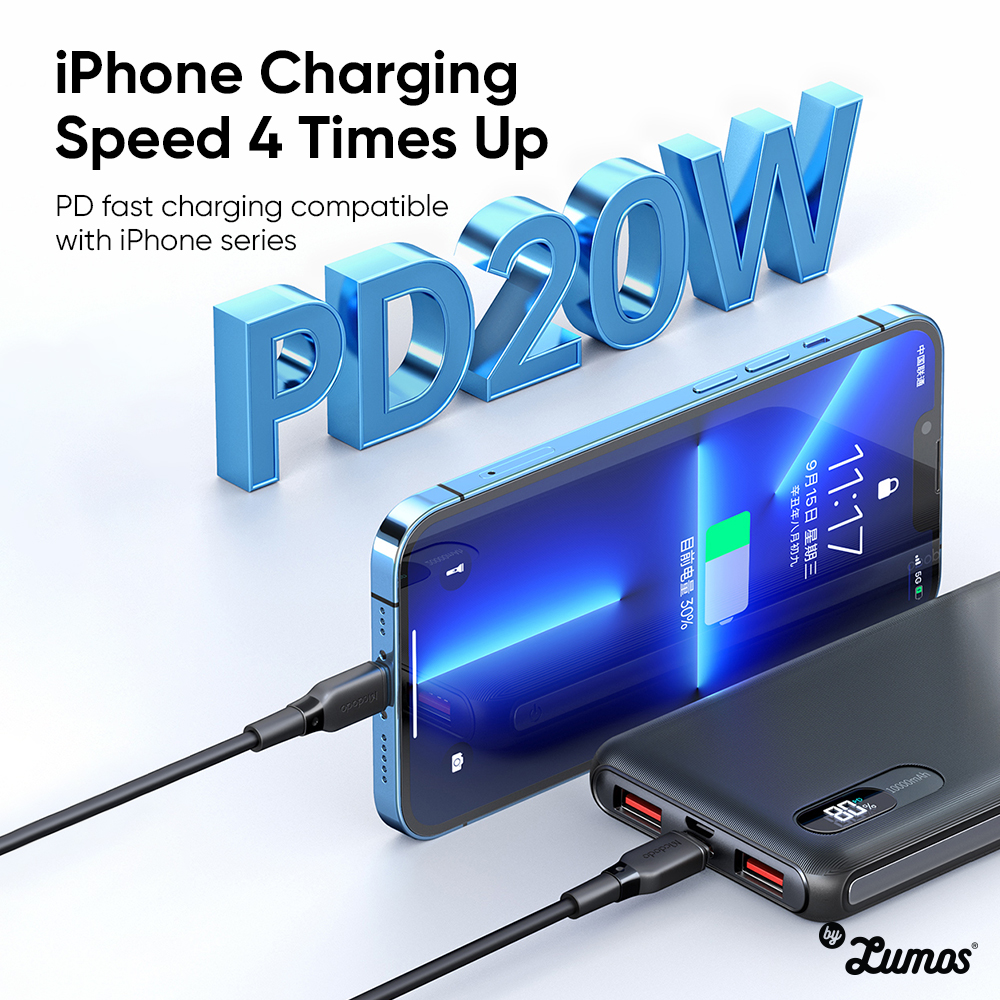 𝗠𝗖𝗗𝗢𝗗𝗢 𝗠𝗖-𝟲𝟬𝟰 Portable Fast Charging Dual USB A +Type C PD SCP VOOC QC 10000mAh Power Bank